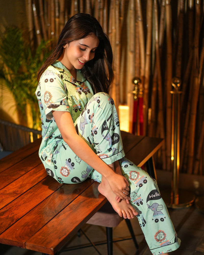 Load image into Gallery viewer, Hello Lion! - Pajama set Nightwear Set
