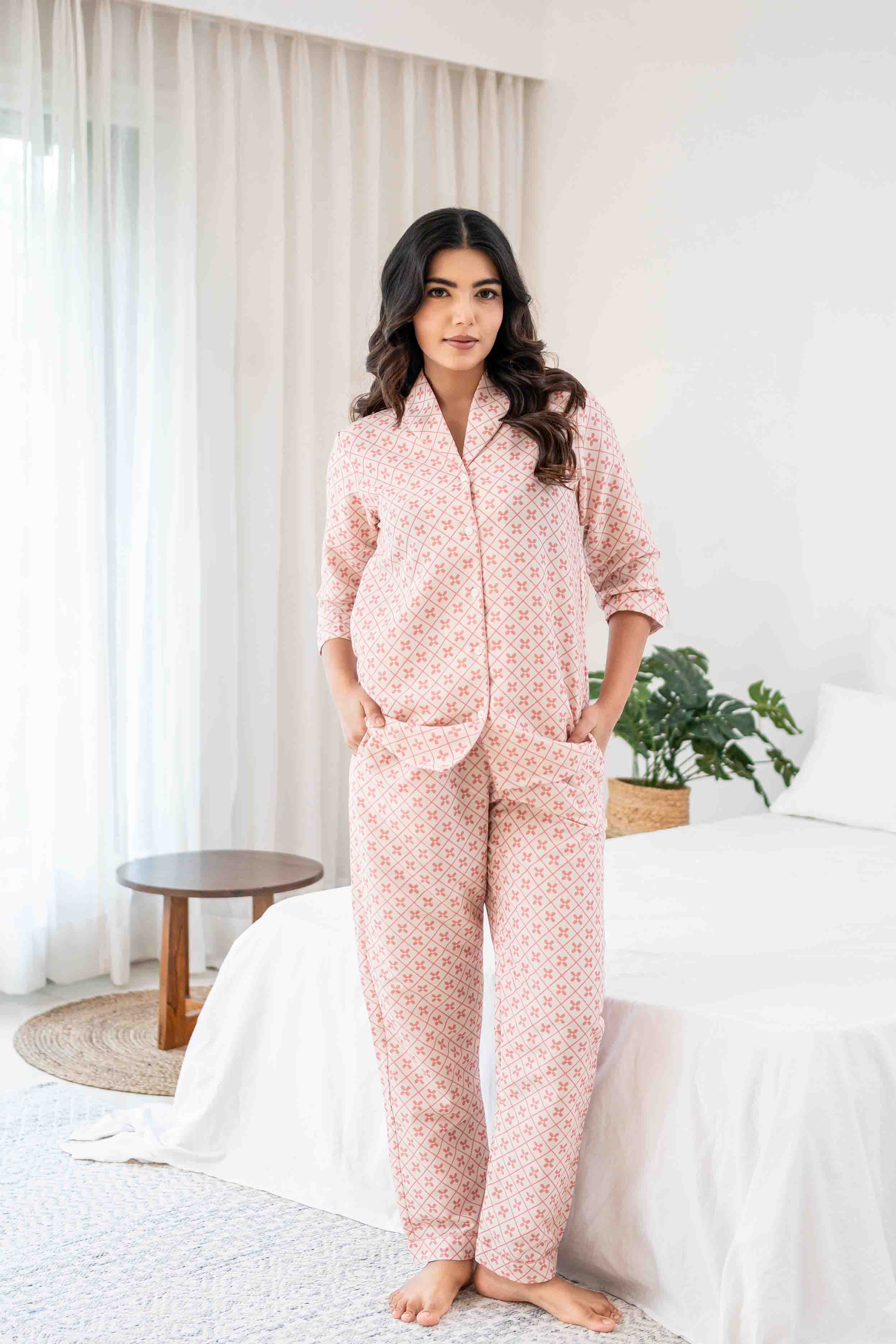 Blush Mosaic Women Nightwear Set