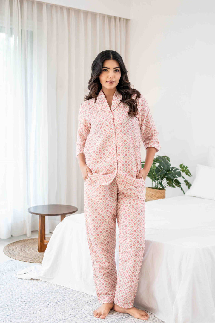 Blush Mosaic Women Nightwear Set