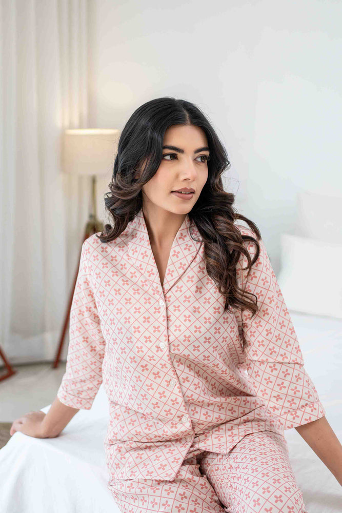 Load image into Gallery viewer, Blush Mosaic Nightwear Set
