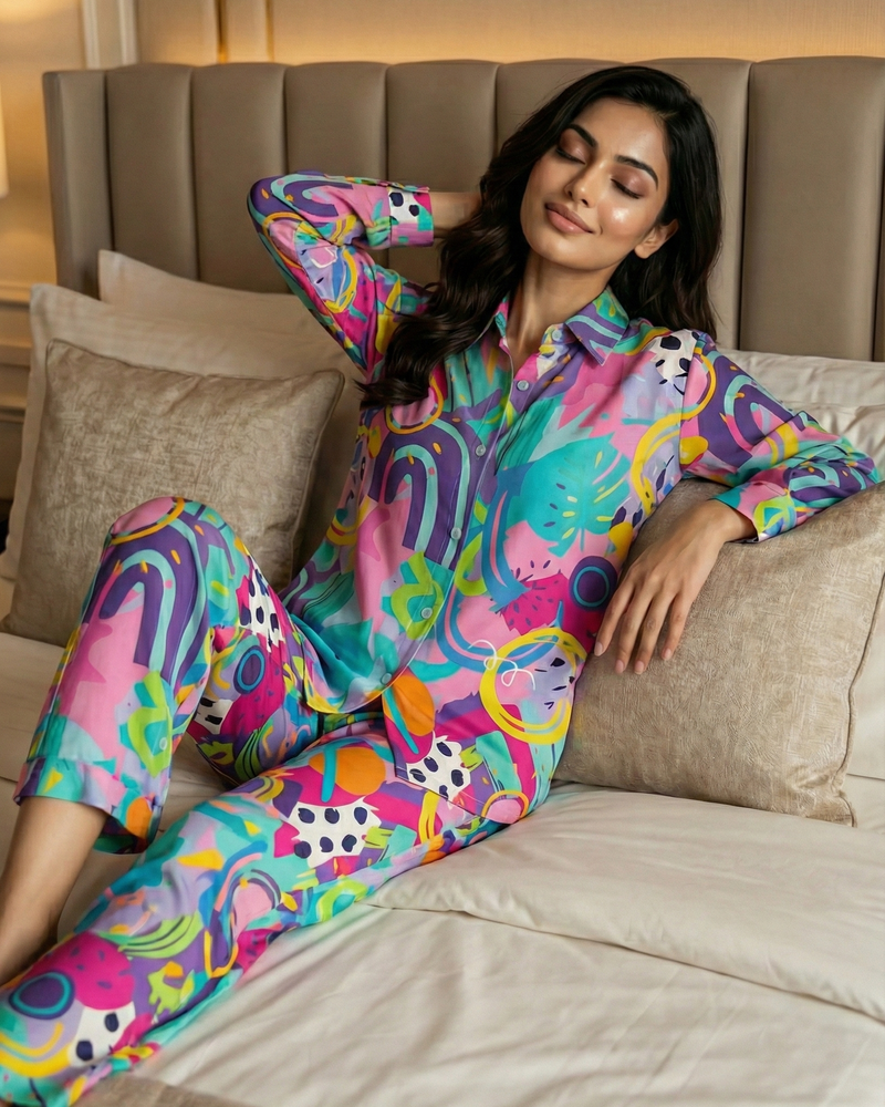 Load image into Gallery viewer, Electric Dreams Nightwear Set
