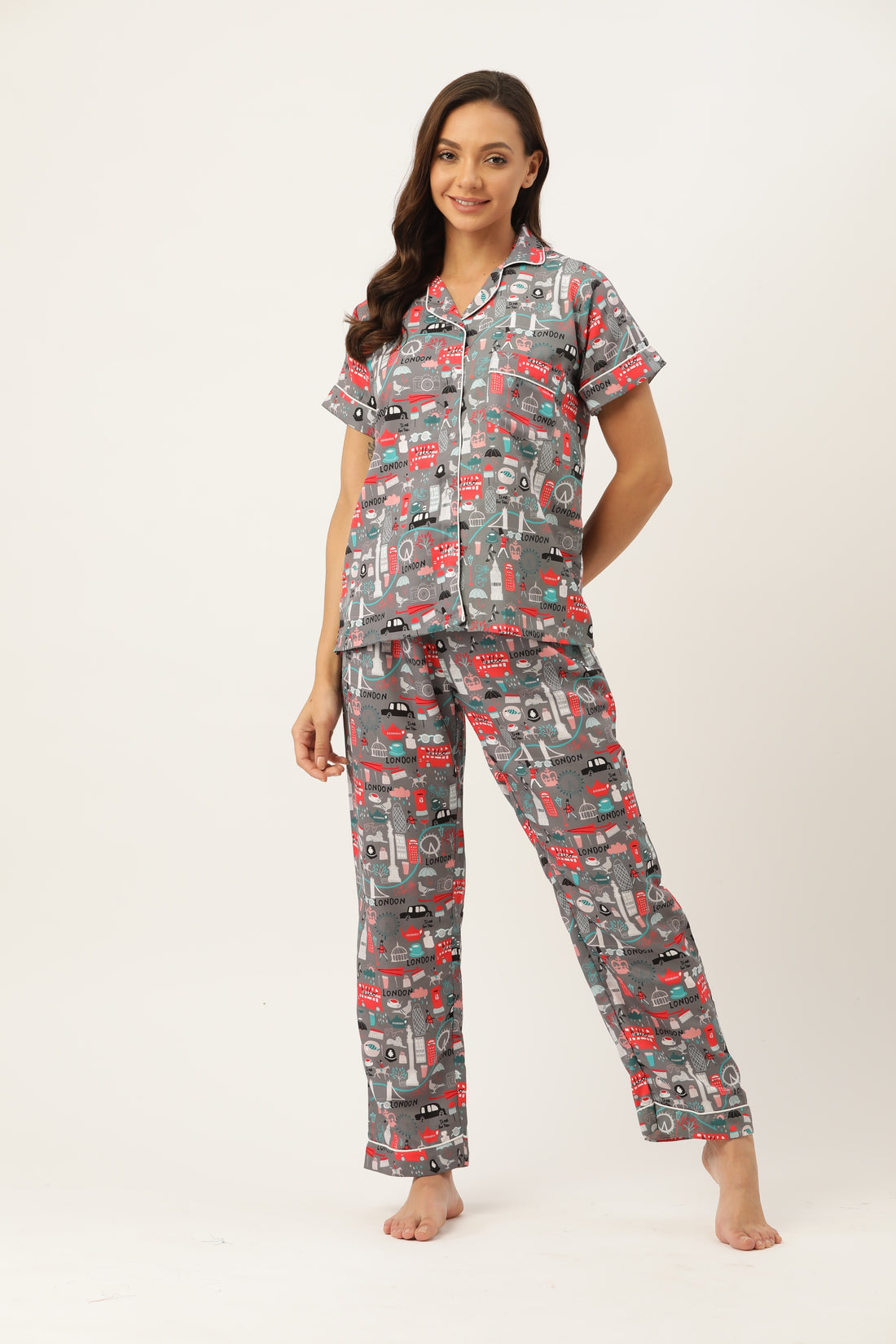 Hello London Women Nightwear Set