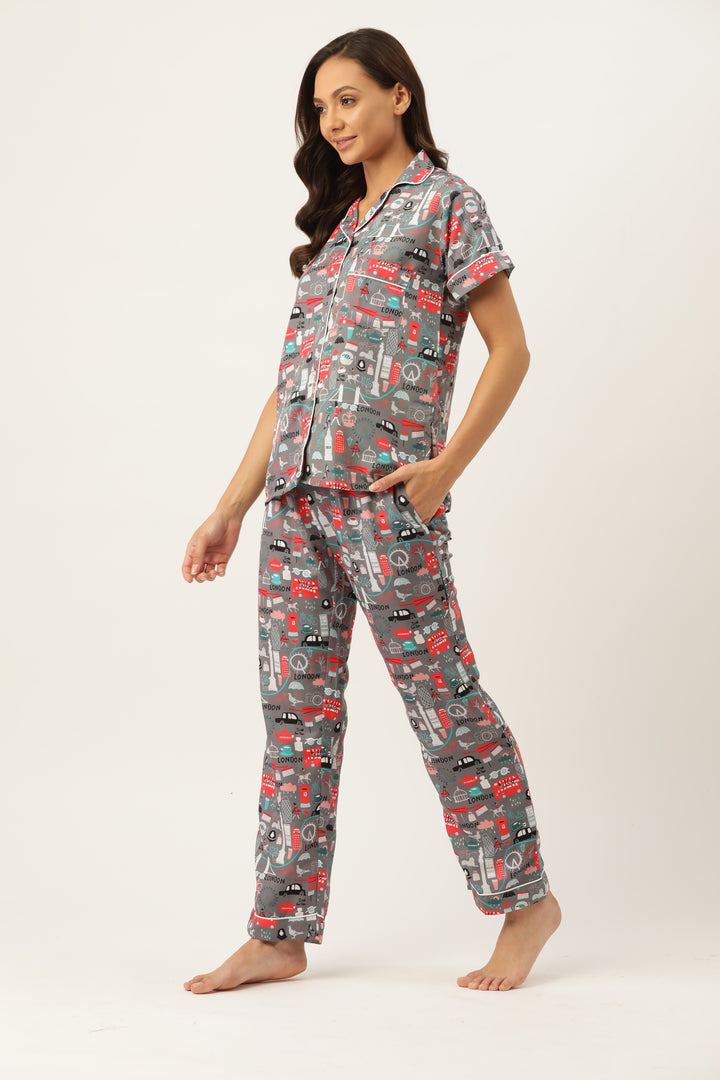 Hello London Women Nightwear Set