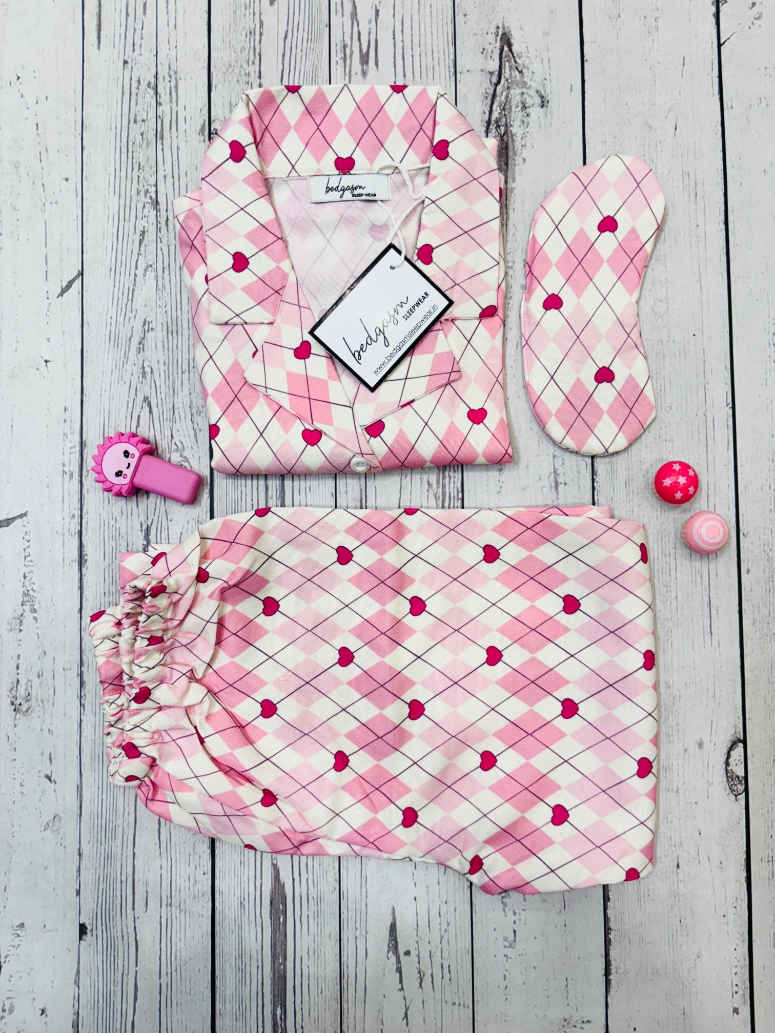 Gingham Heart Kids Nightwear Set