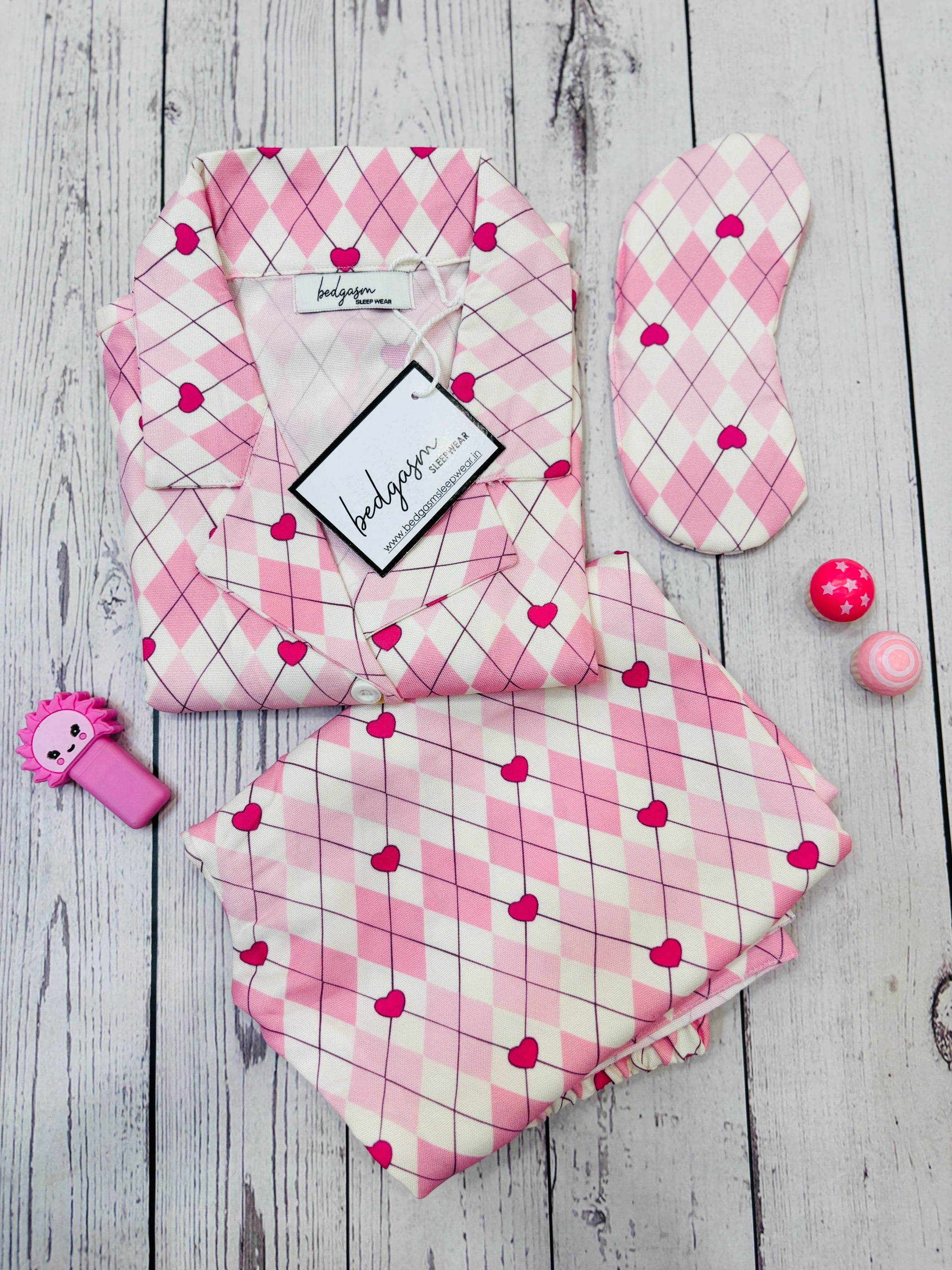 Gingham Heart Kids Nightwear Set