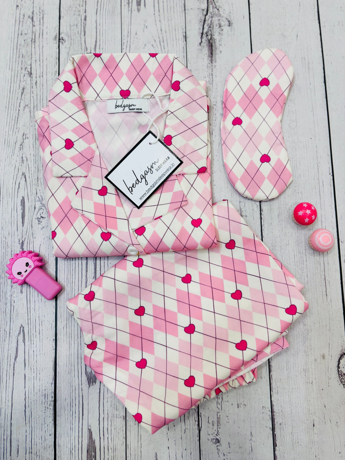 Gingham Heart Kids Nightwear Set
