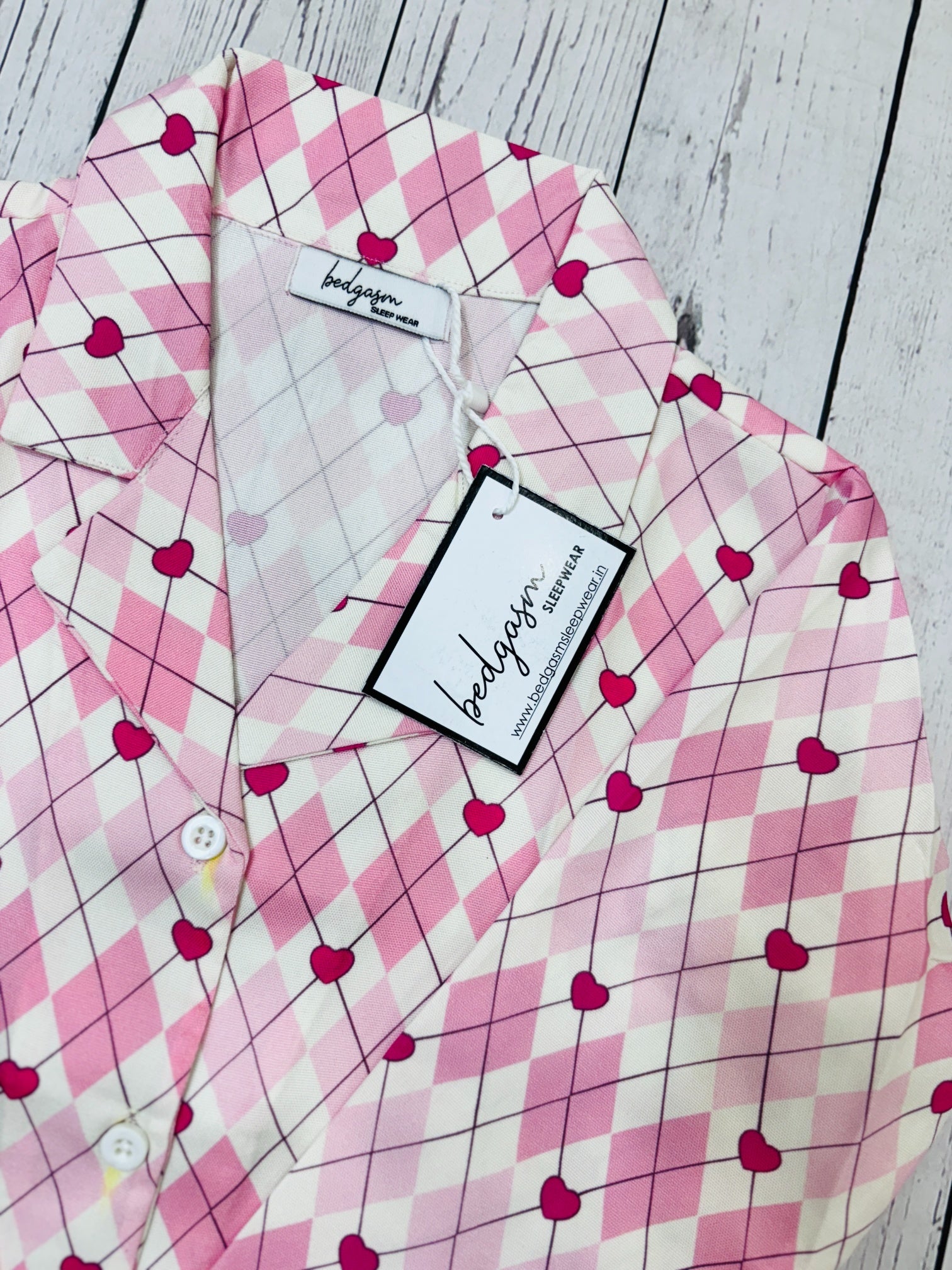 Gingham Heart Kids Nightwear Set