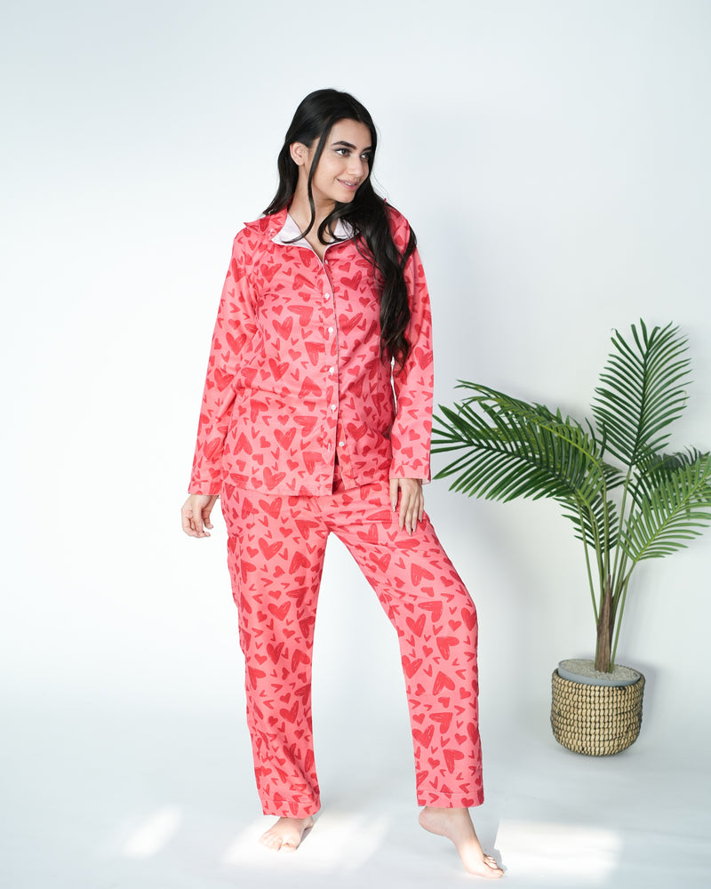 Load image into Gallery viewer, Red Heart Nightwear Set
