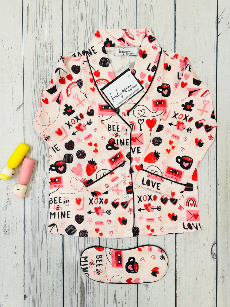 Load image into Gallery viewer, Bee Mine Pajama Set Nightwear Set
