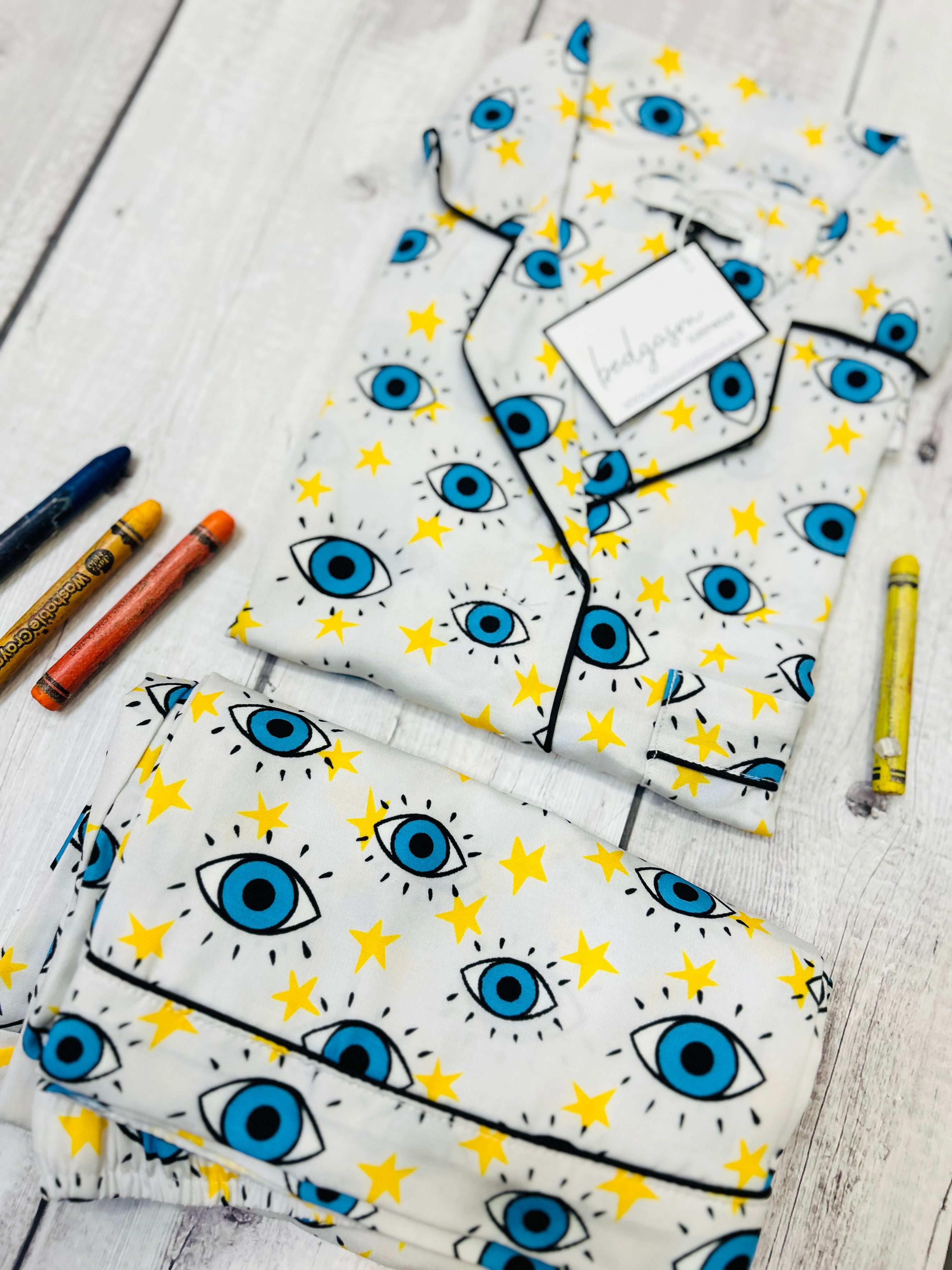 Evil Eye in White Kids Nightwear Set