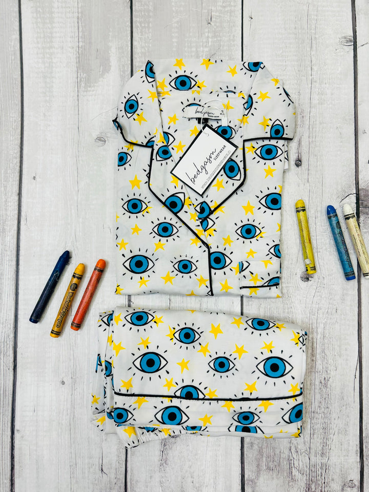 Evil Eye in White Kids Nightwear Set