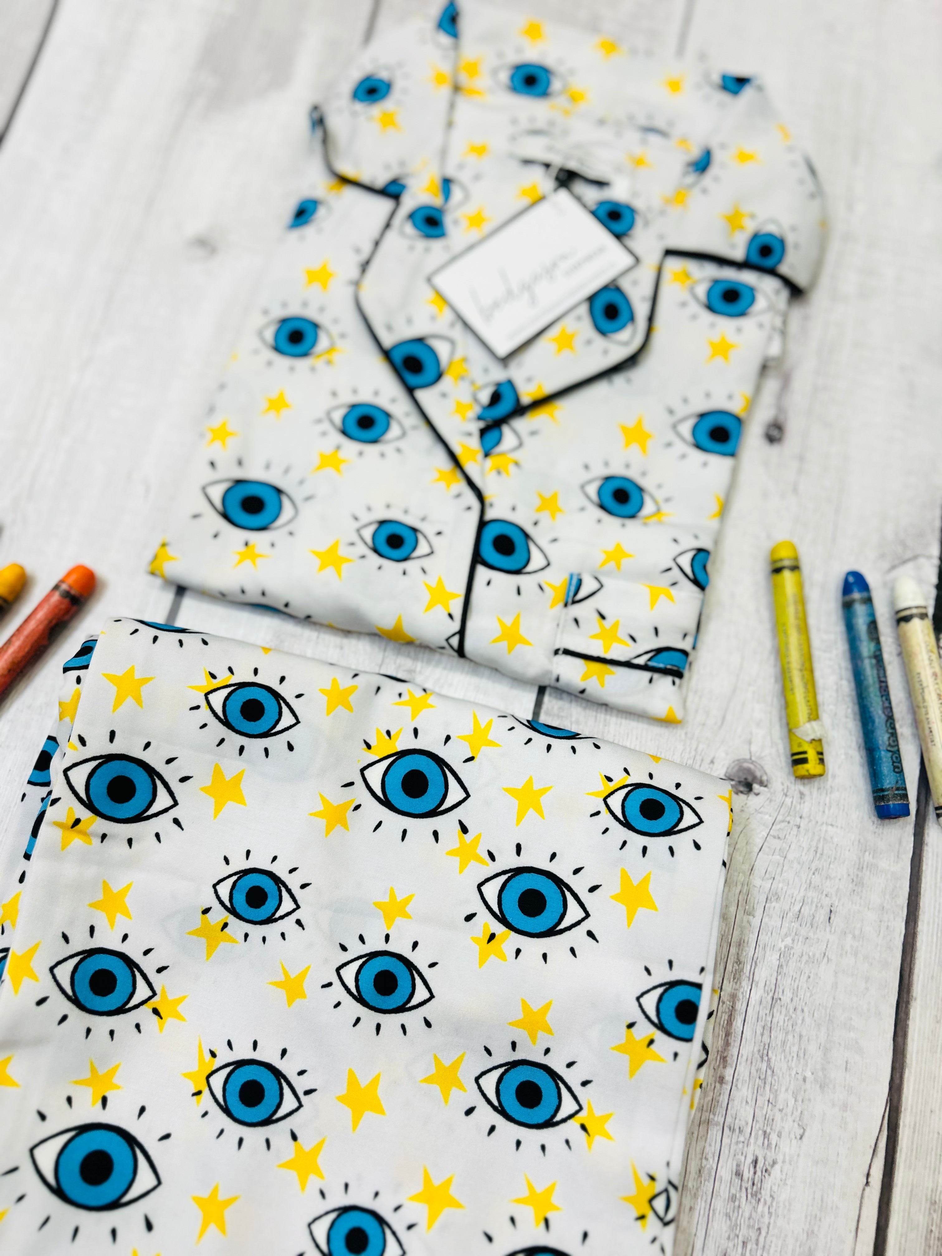 Evil Eye in White Kids Nightwear Set