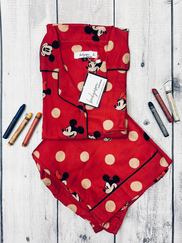 Load image into Gallery viewer, Polka Mickey Kids Nightwear Set
