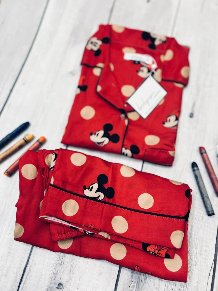Polka Mickey Kids Nightwear Set