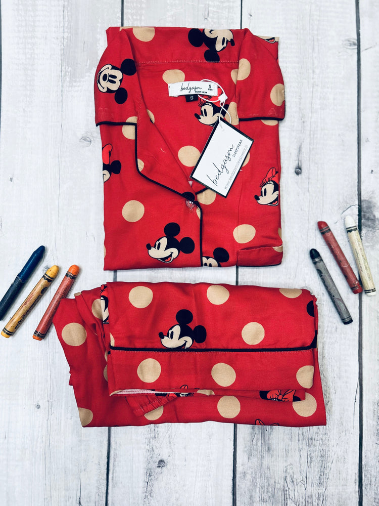 Load image into Gallery viewer, Polka Mickey Kids Nightwear Set

