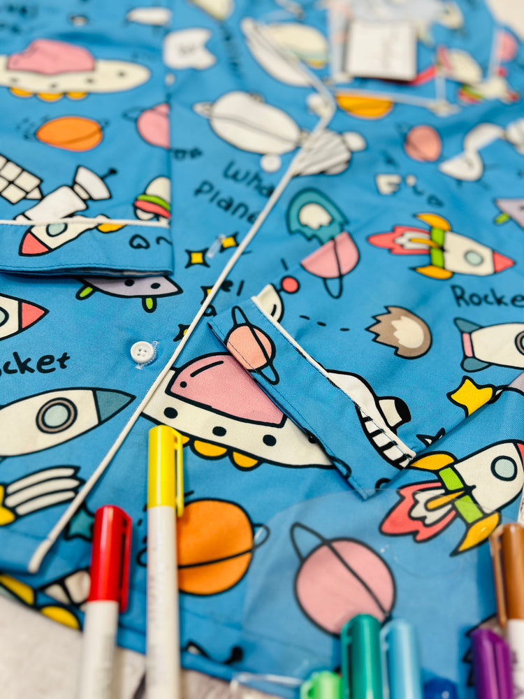 Load image into Gallery viewer, Rocket and Spaceship Kids Colour in Set
