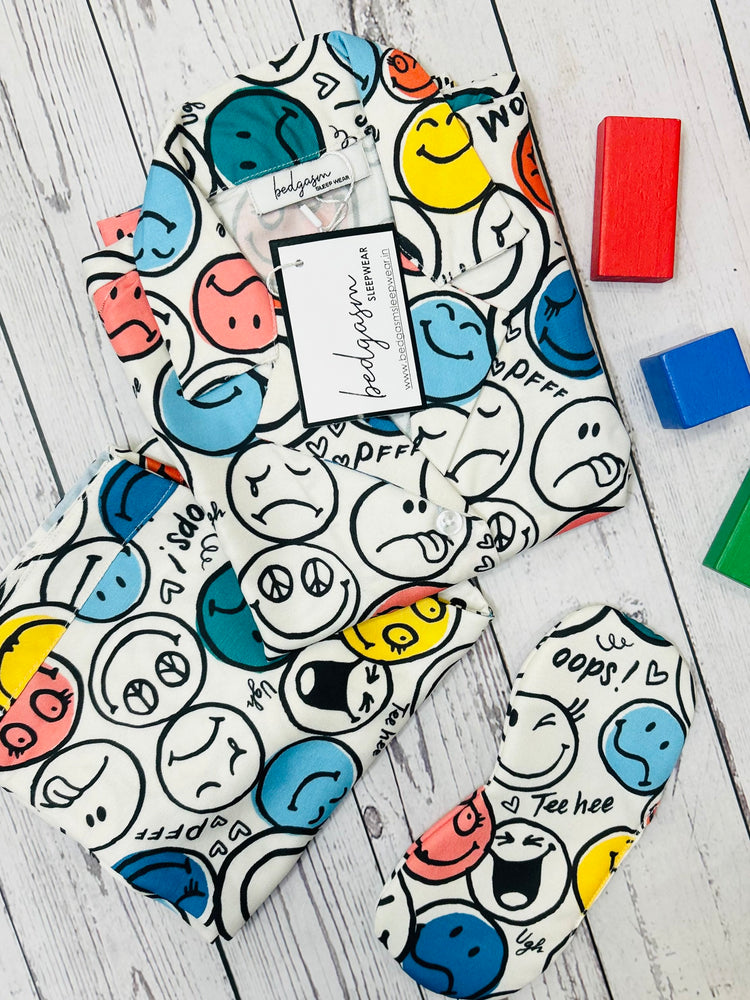 Load image into Gallery viewer, Emoji Pajama Set Nightwear Set
