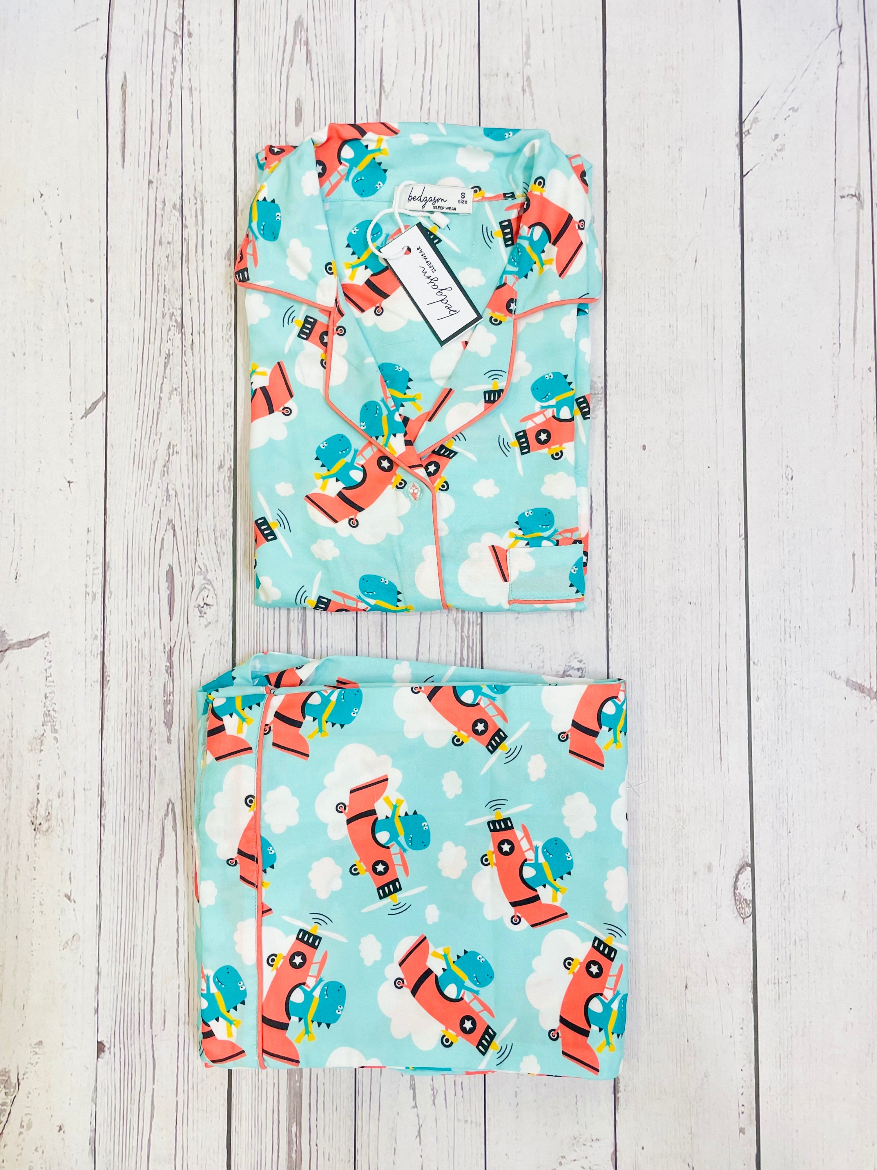 Flying Green Dino Nightwear Set