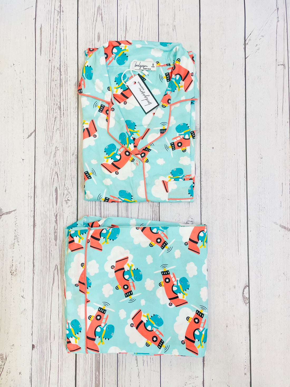 Flying Green Dino Nightwear Set