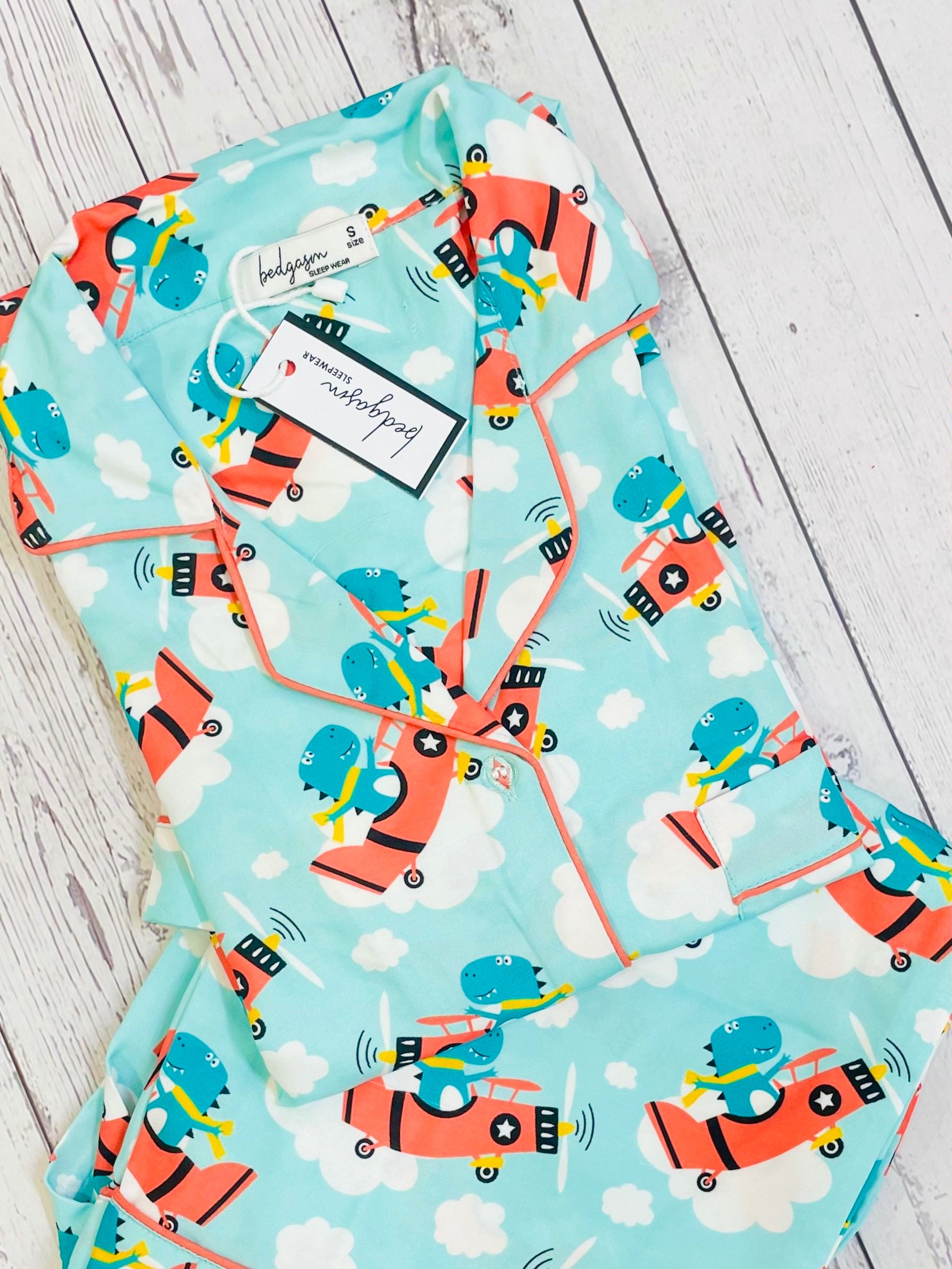 Flying Green Dino Nightwear Set