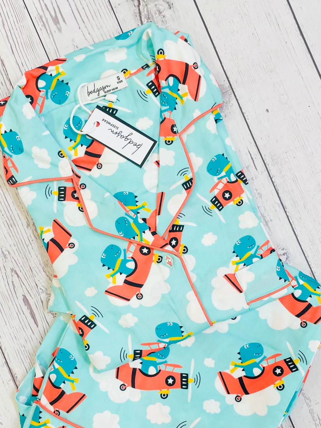 Flying Green Dino Nightwear Set