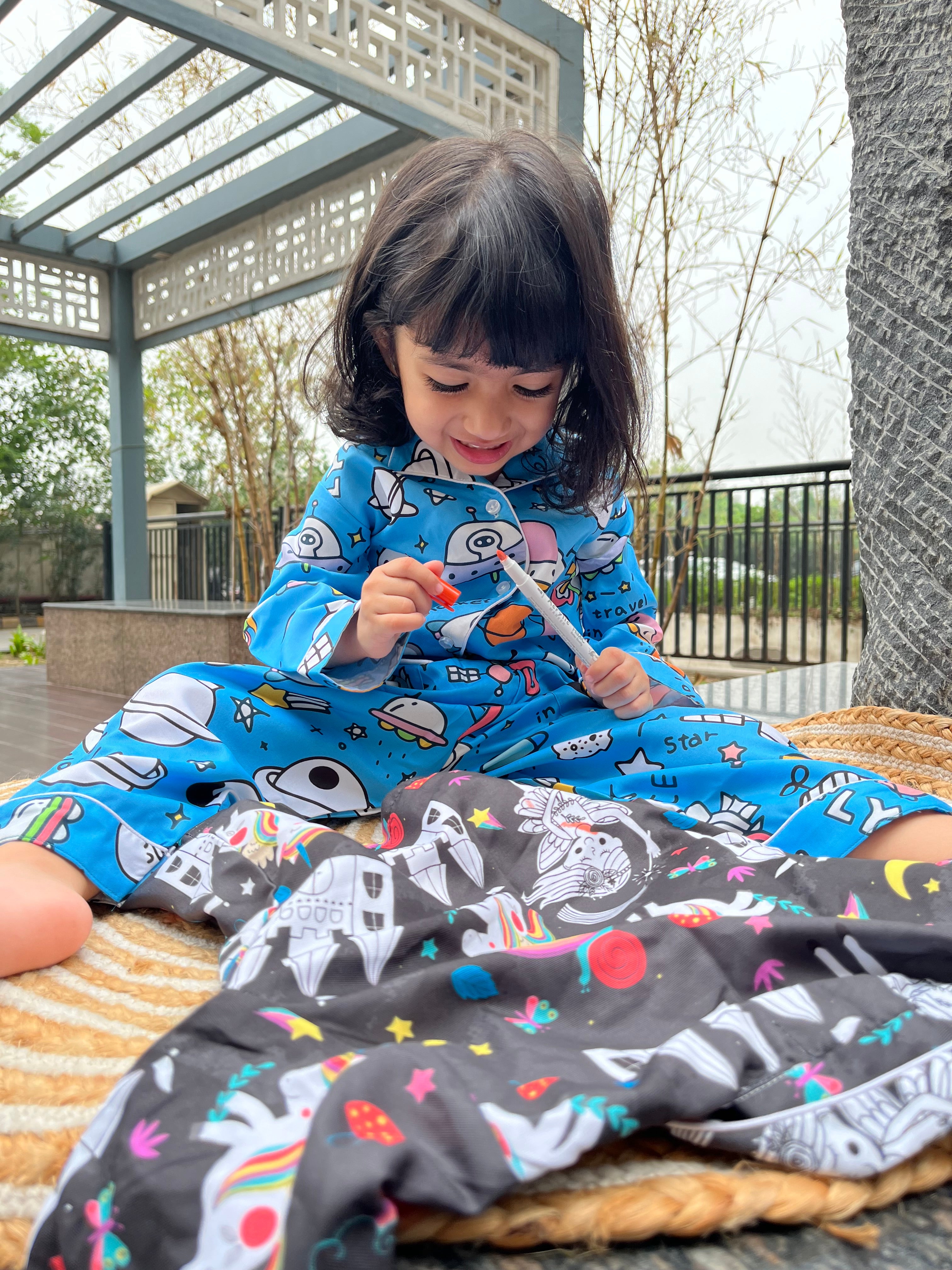 Rocket and Spaceship Kids Colour in Set