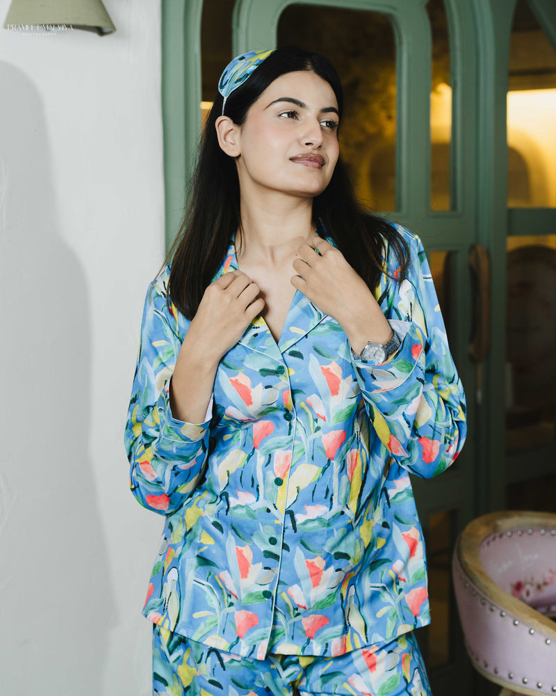 Load image into Gallery viewer, Fuzzy Floral Nightwear Set
