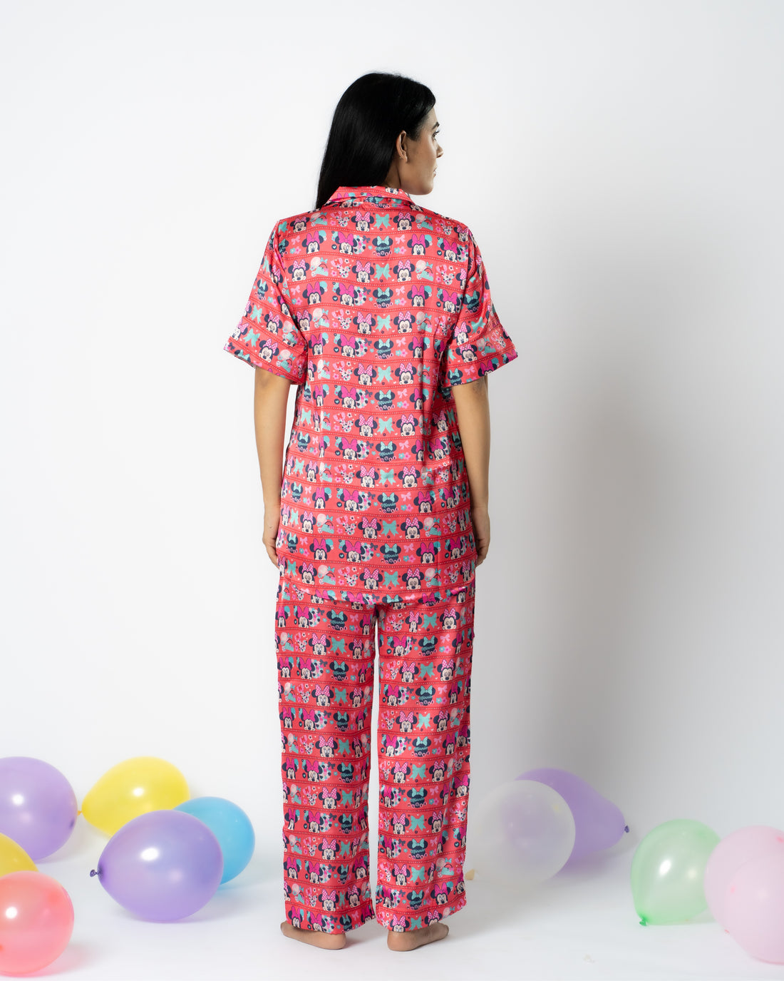 Paws & Play Satin Women Nightwear Set