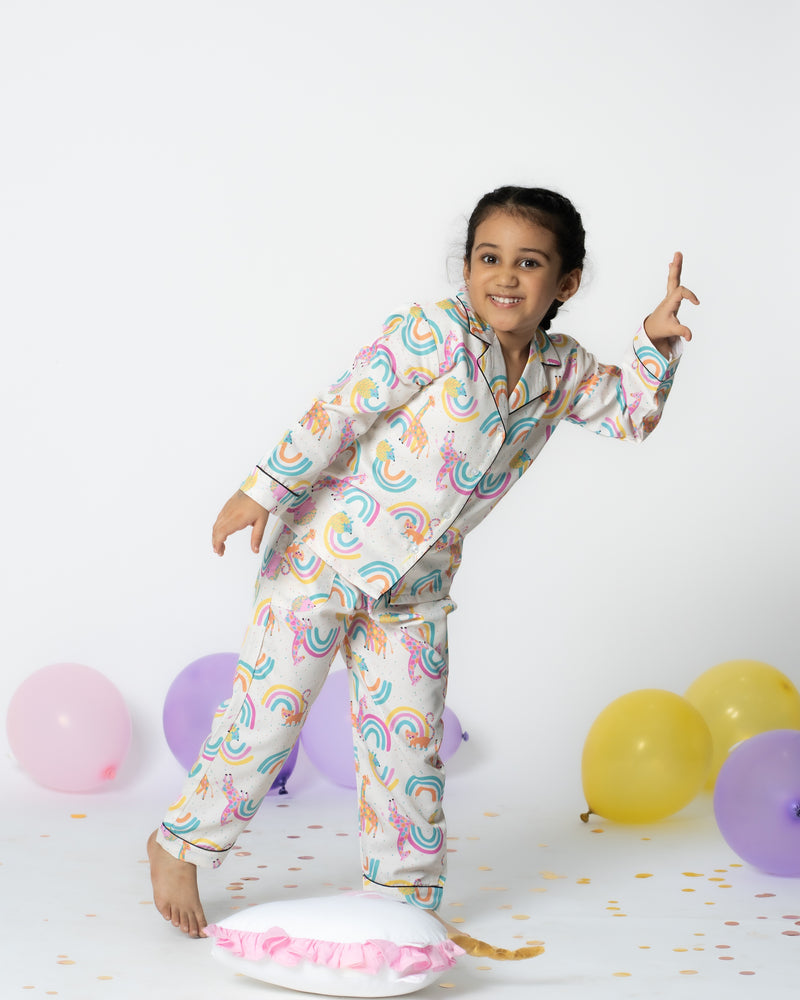 Load image into Gallery viewer, Rainbow Frolic Pajama set Nightwear Set
