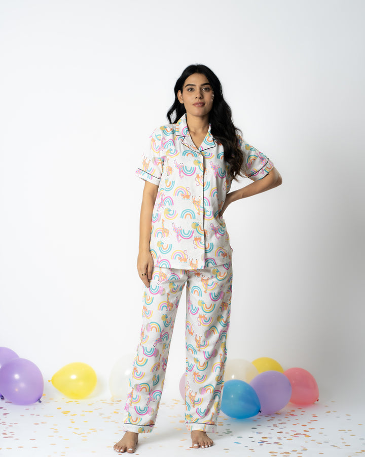 Rainbow Frolic Women Nightwear Set