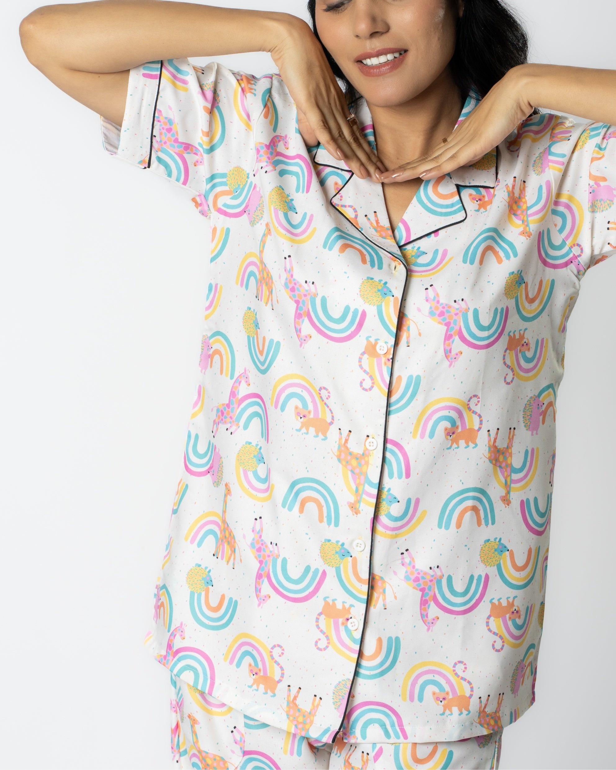 Rainbow Frolic Pajama Women Nightwear Set