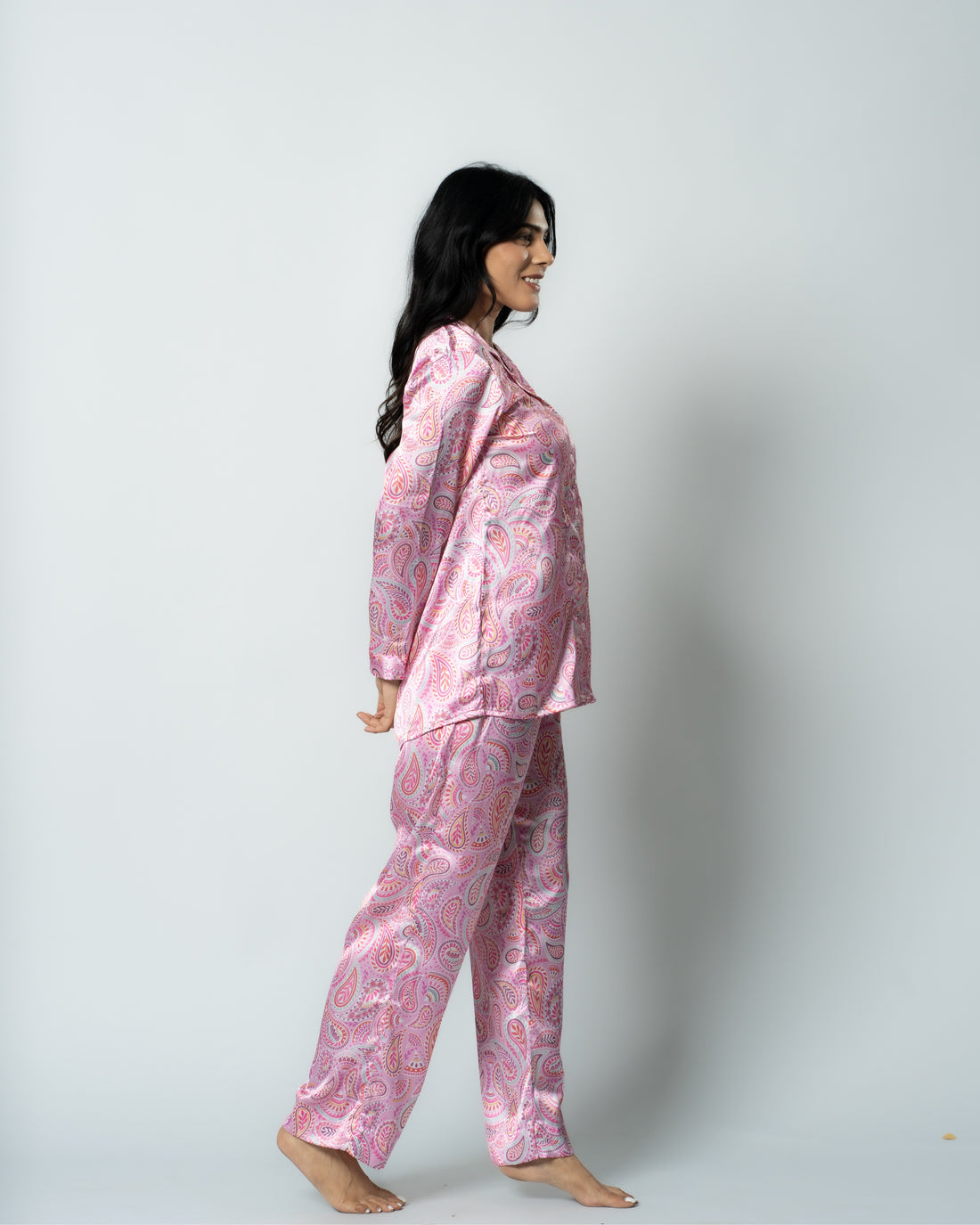 Rosey Reverie Satin Women Nightwear Set