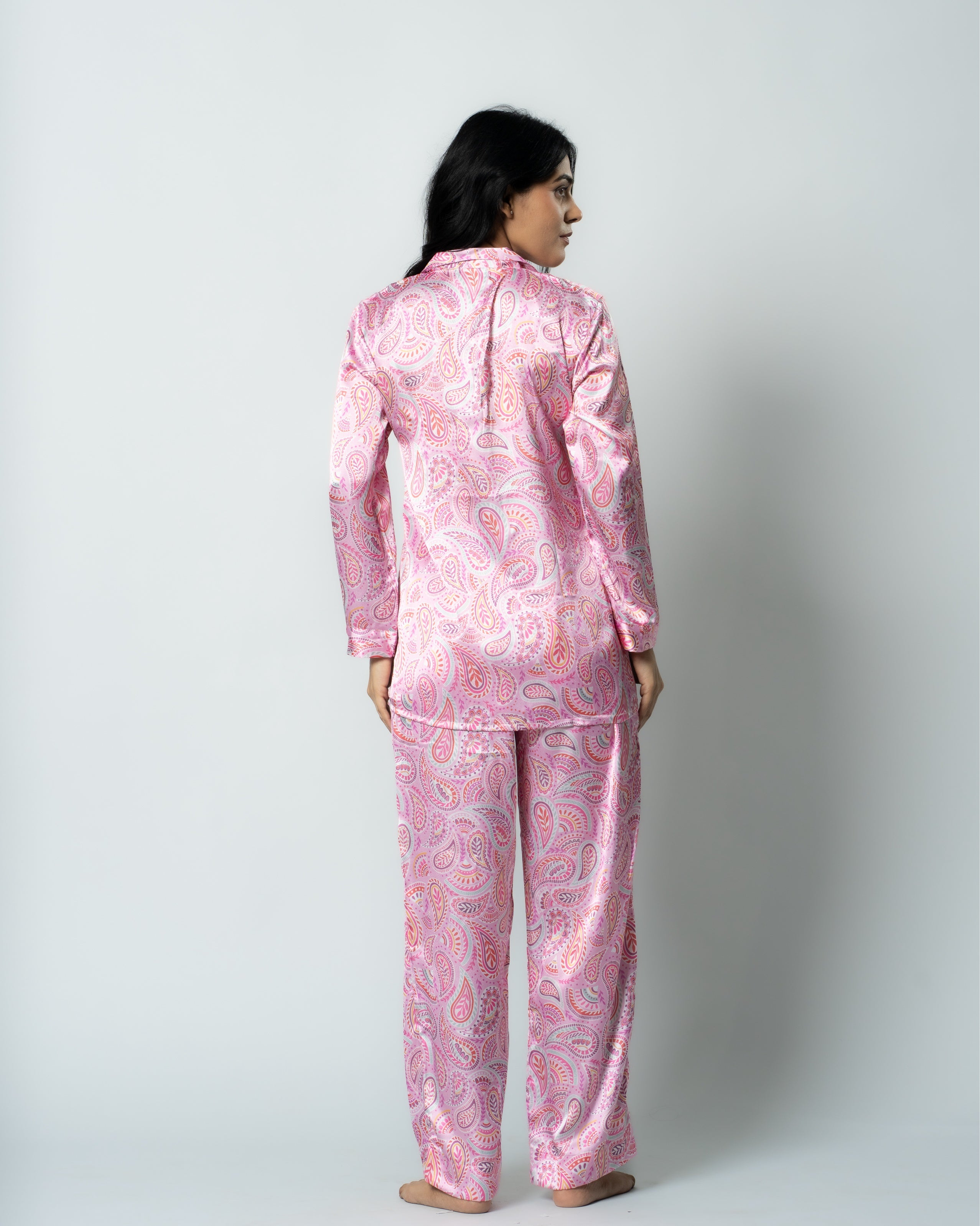 Rosey Reverie Satin Women Nightwear Set