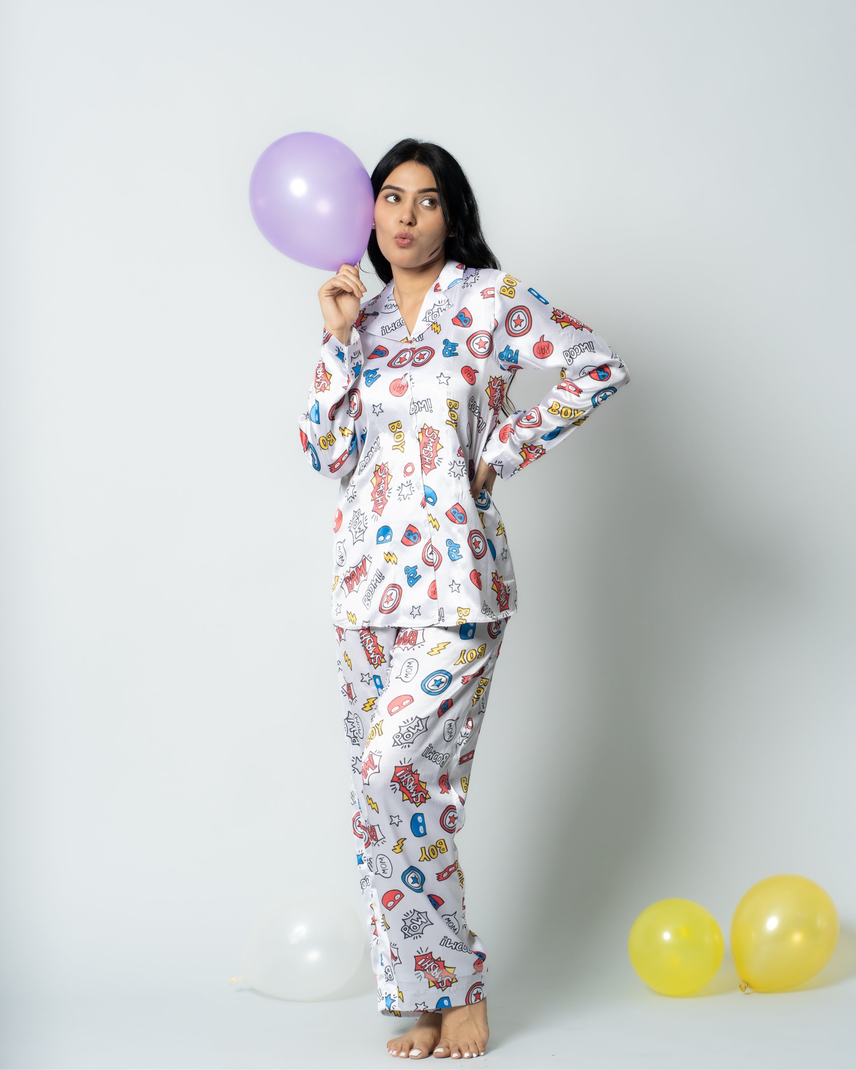 Smaaaaash Satin Women Nightwear Set