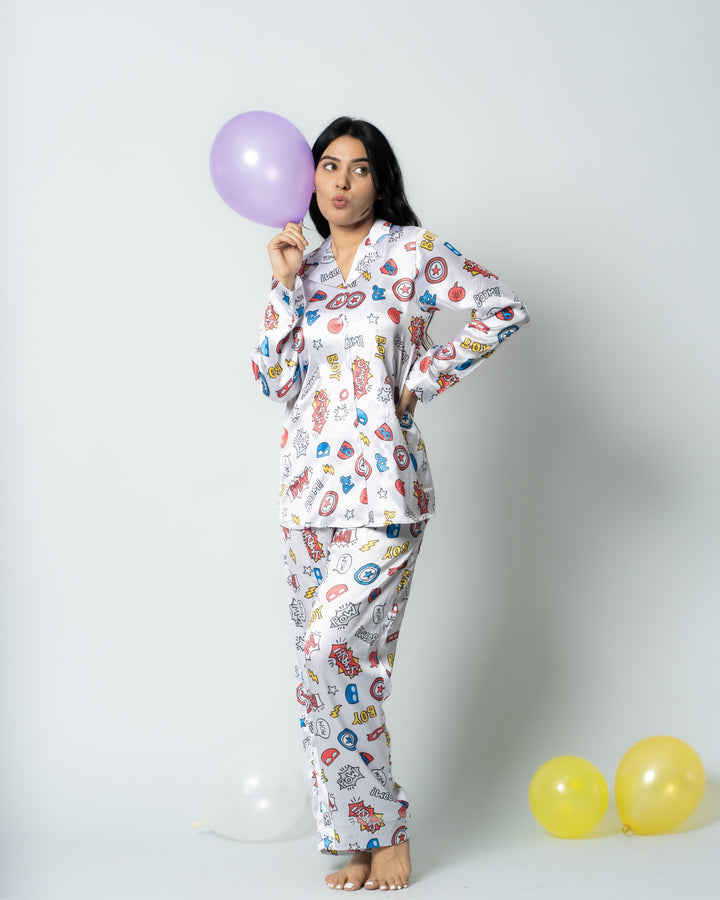 Smaaaaash Satin Women Nightwear Set