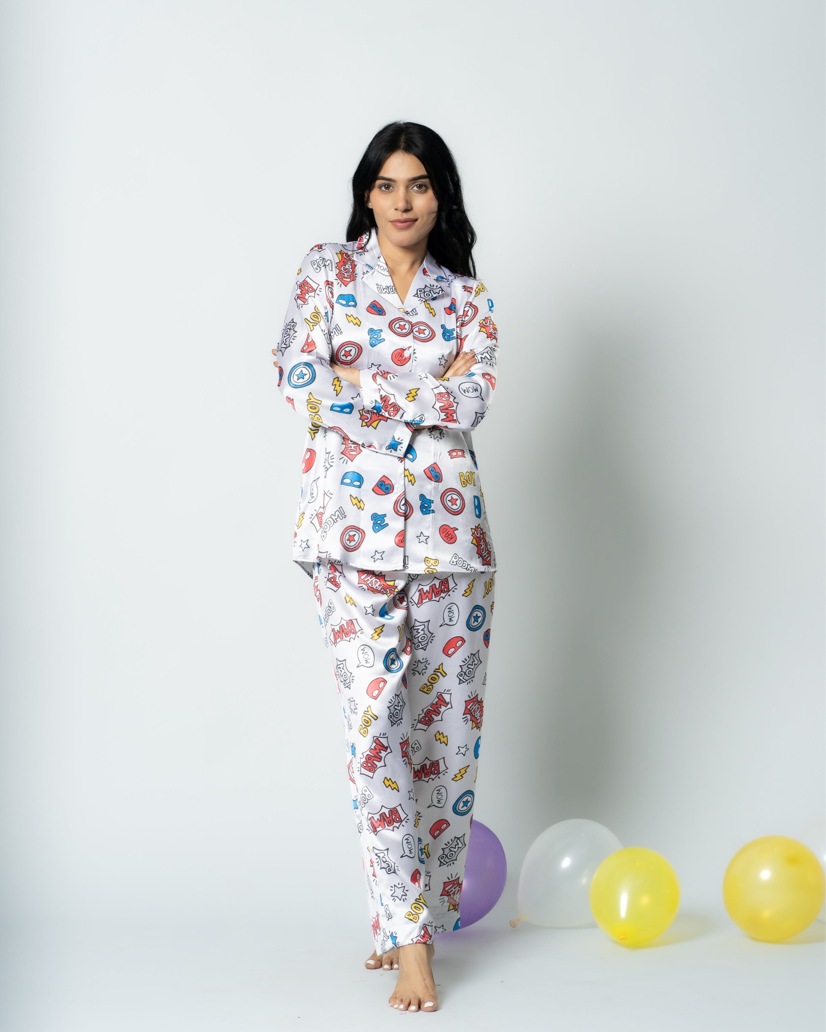 Smaaaaash Satin Women Nightwear Set