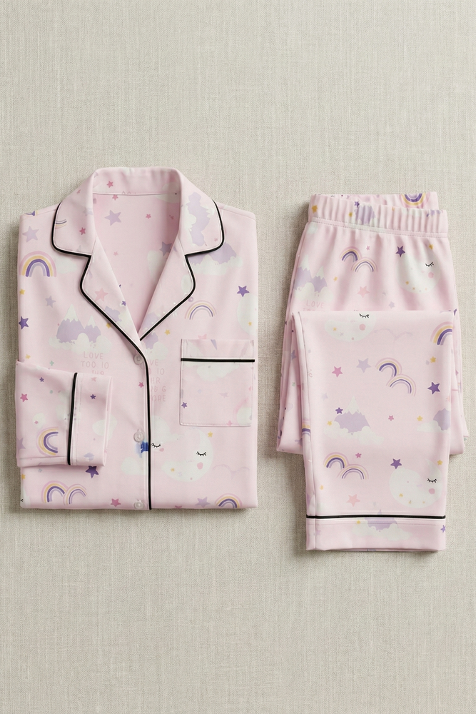 Load image into Gallery viewer, Stardust Pink Kid's Nightwear Set
