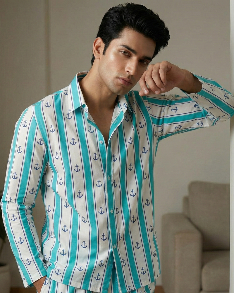 Load image into Gallery viewer, The Mariner Men's Nightwear Set
