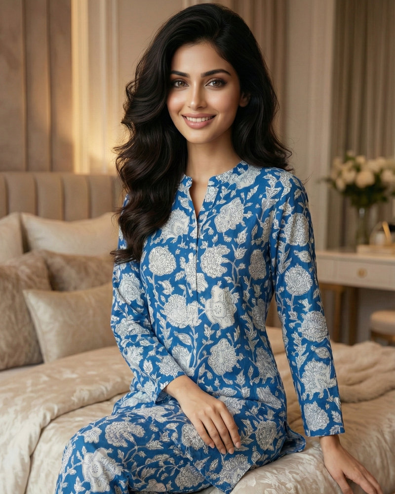 Load image into Gallery viewer, The Wild Indigo Nightwear Set
