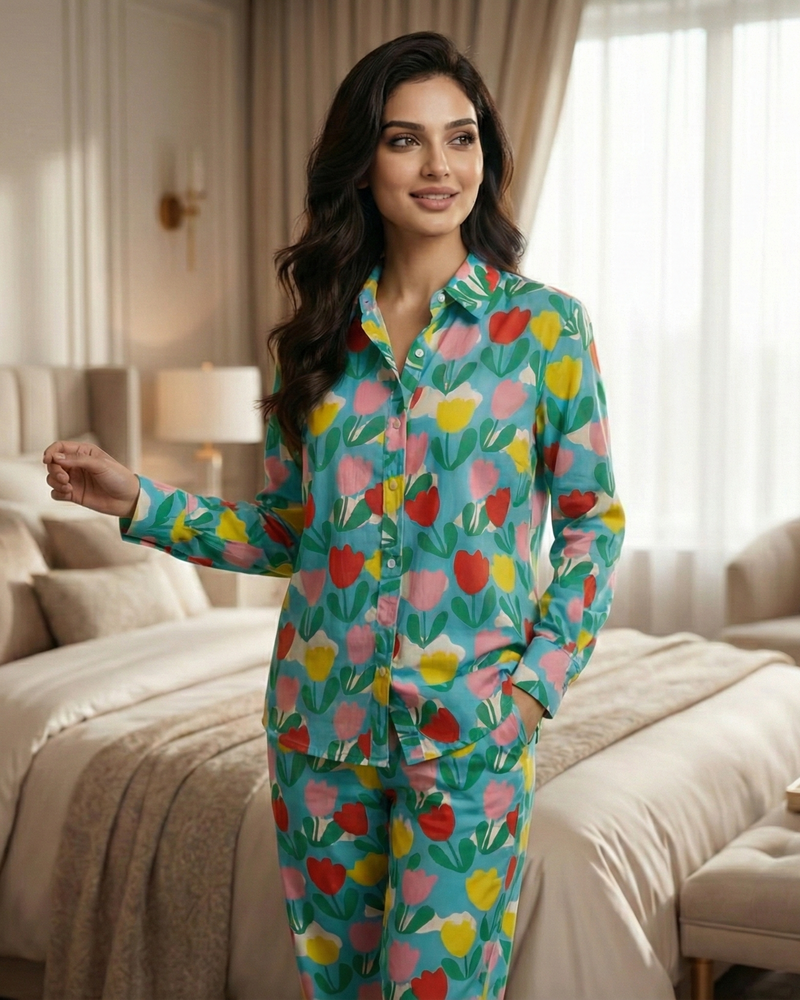 Load image into Gallery viewer, Tulip Mania Nightwear Set
