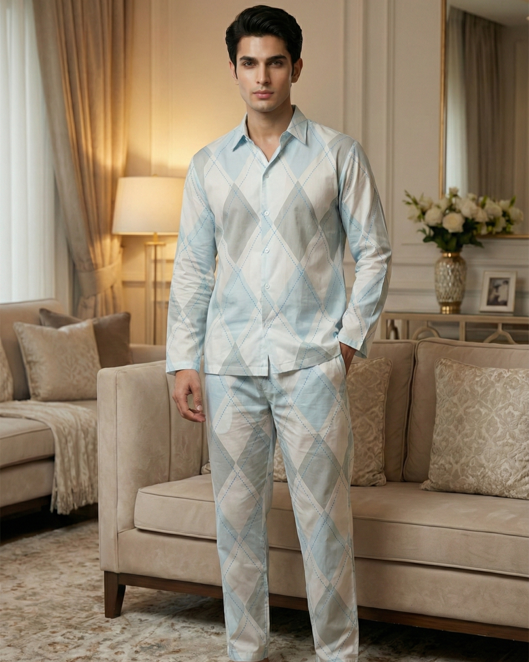 Windsor Blue Men's Nightwear Set