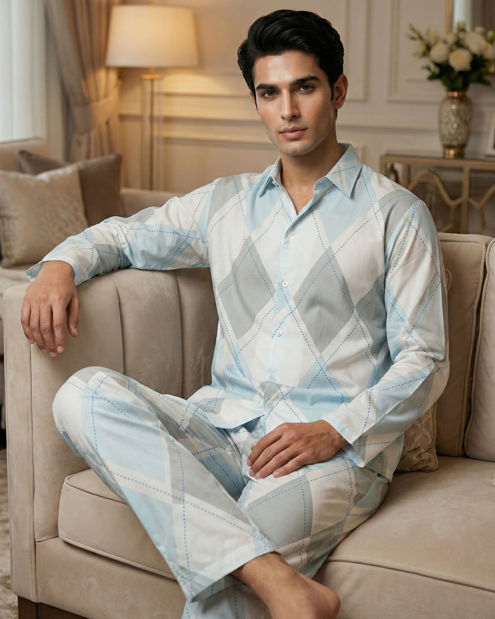 Windsor Blue Men's Nightwear Set