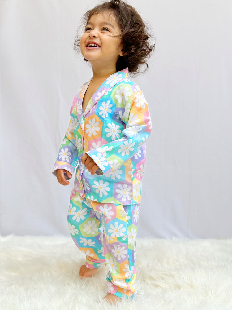 Load image into Gallery viewer, Pastel Flower Pajama Set Nightwear Set
