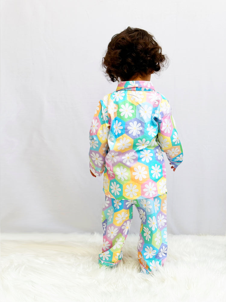 Load image into Gallery viewer, Pastel Flower Kids Nightwear Set
