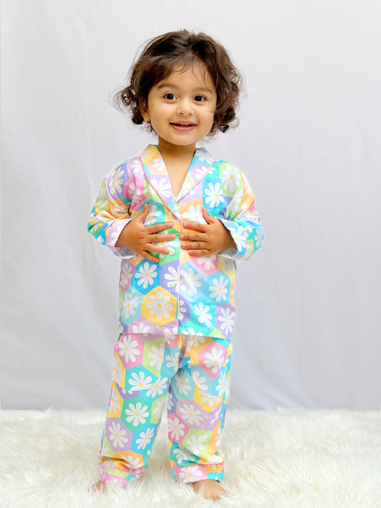 Load image into Gallery viewer, Pastel Flower Pajama Set Nightwear Set
