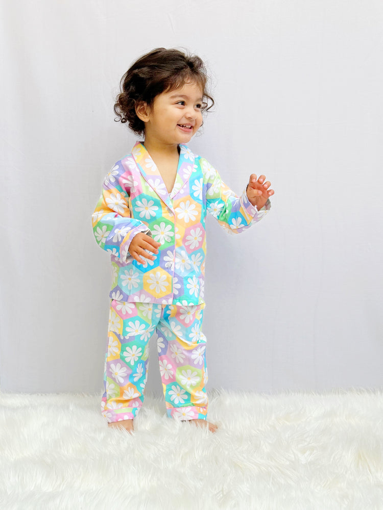 Load image into Gallery viewer, Pastel Flower Pajama Set Nightwear Set
