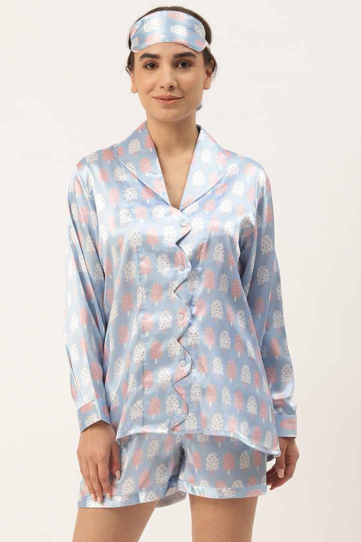 BLUE POLKA POPSICLE NIGHTWEAR SET