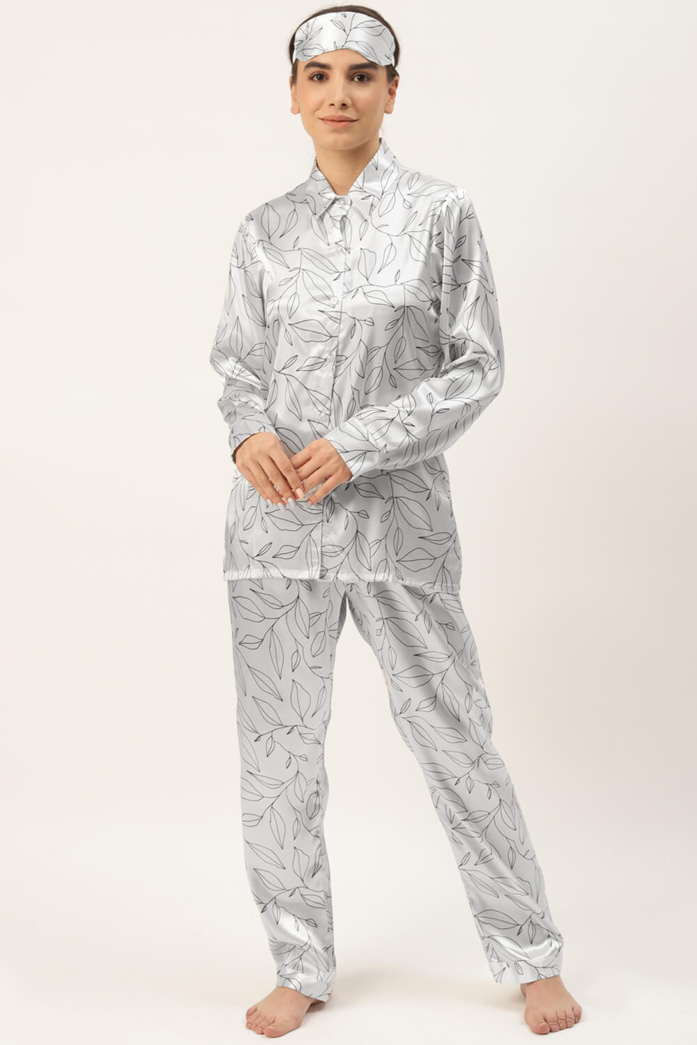 LEAVES MONOCHROME NIGHTWEAR SET