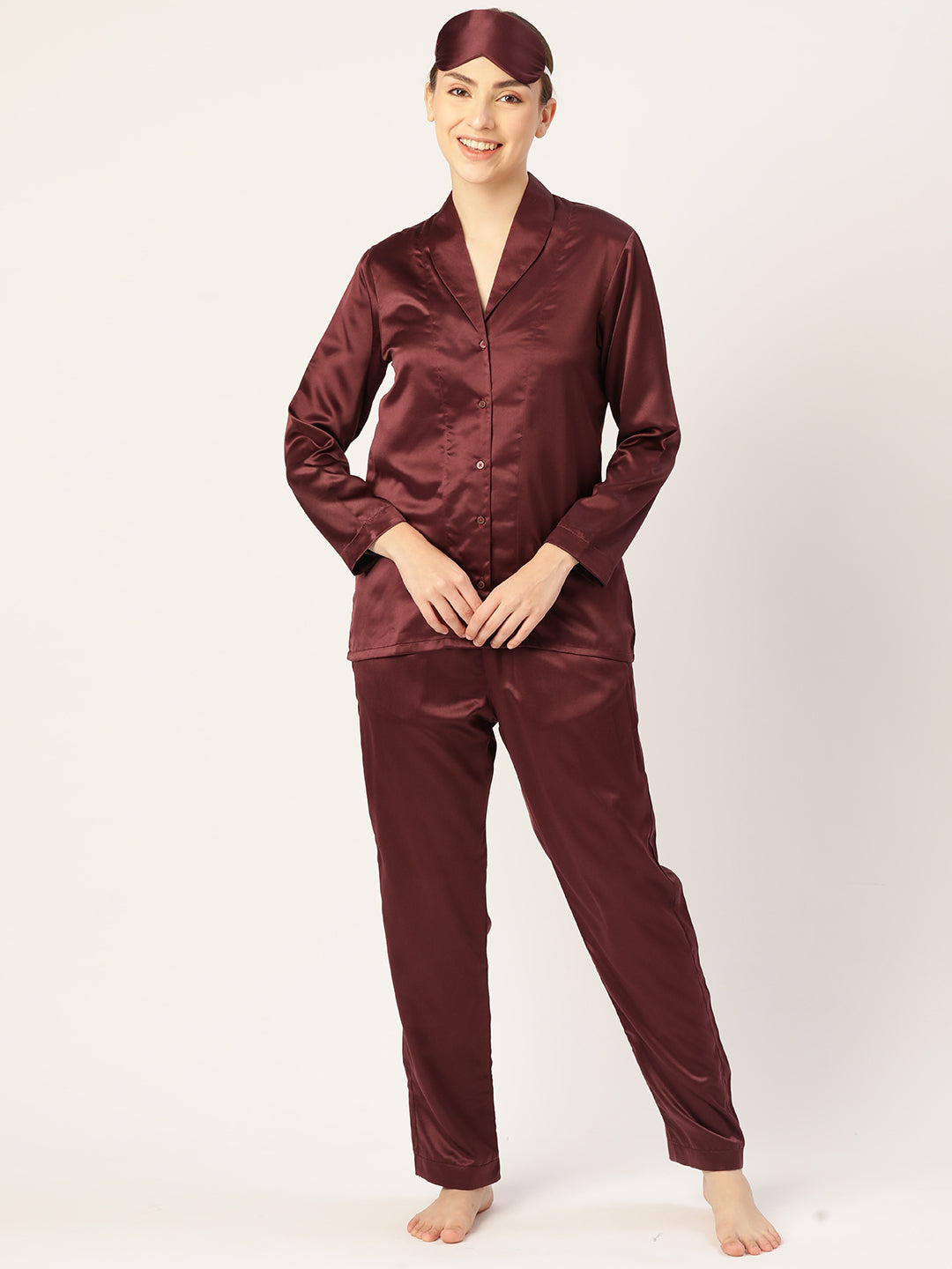 Marsala Satin Nightwear Set