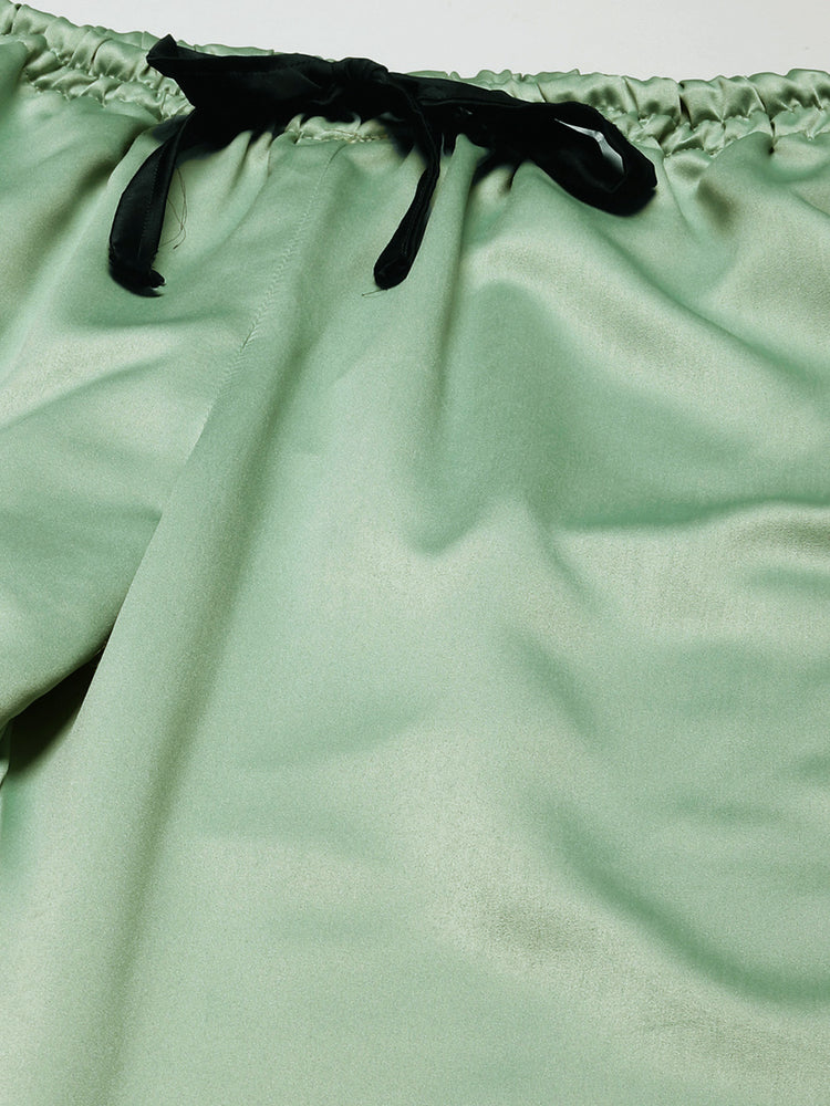 Load image into Gallery viewer, Olive Satin Nightwear Set
